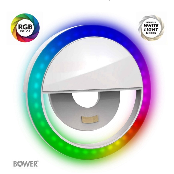 Bower RGB Phone Clip LED Light for Selfies, Makeup Apply, and More; White - Picture 6 of 8
